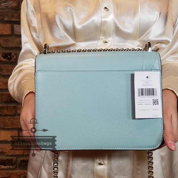 Kate Spade Remi Embroidered Lea Aphrodite Green Spring Flap Chain Crossbody NWT - Picture 13 of 13